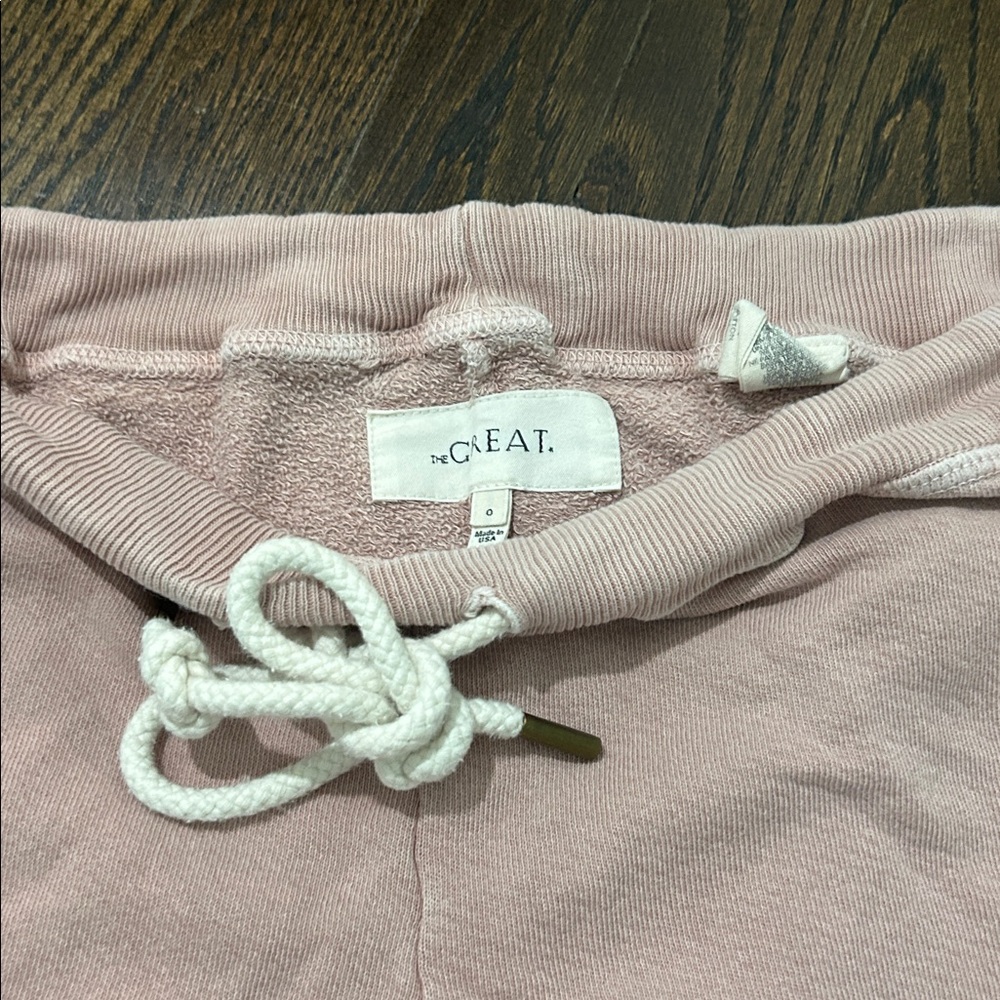 The Great. The crop vintage wash Sweatpants Joggers In light mauve pink 0/XS - Picture 4 of 6